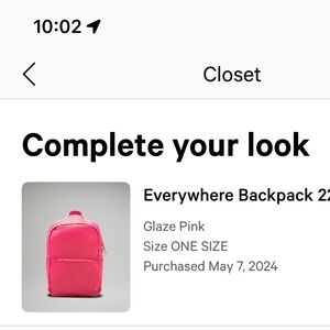 Brand new Glaze pink everywhere backpack 22L